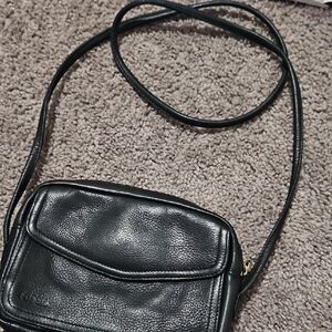 Fossil Black Leather Crossbody Bag